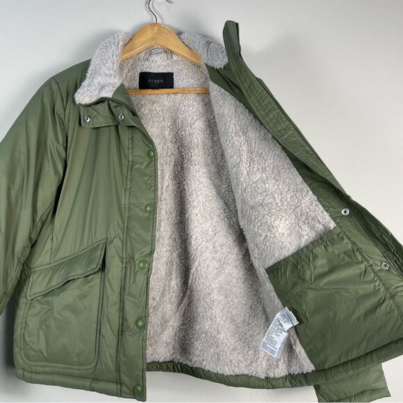 J Crew Sherpa-Lined Puffer Jacket Primaloft Size Small Gorpcore - Picture 4 of 15